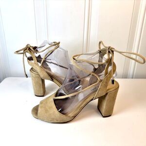 Gianni Bini Keelin Lace Up Gladiator Heels Women's US Size 6.5 Tan Leather